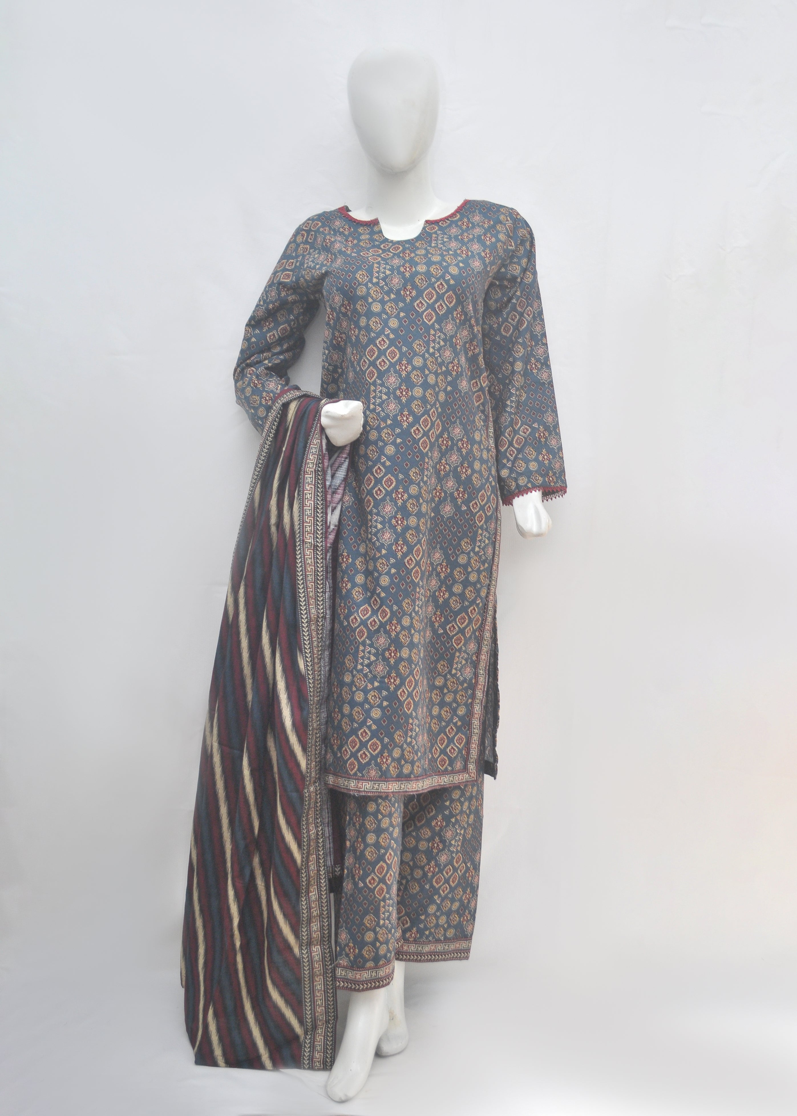 BinSaeed Printed 3pc Kurti - Khaddar