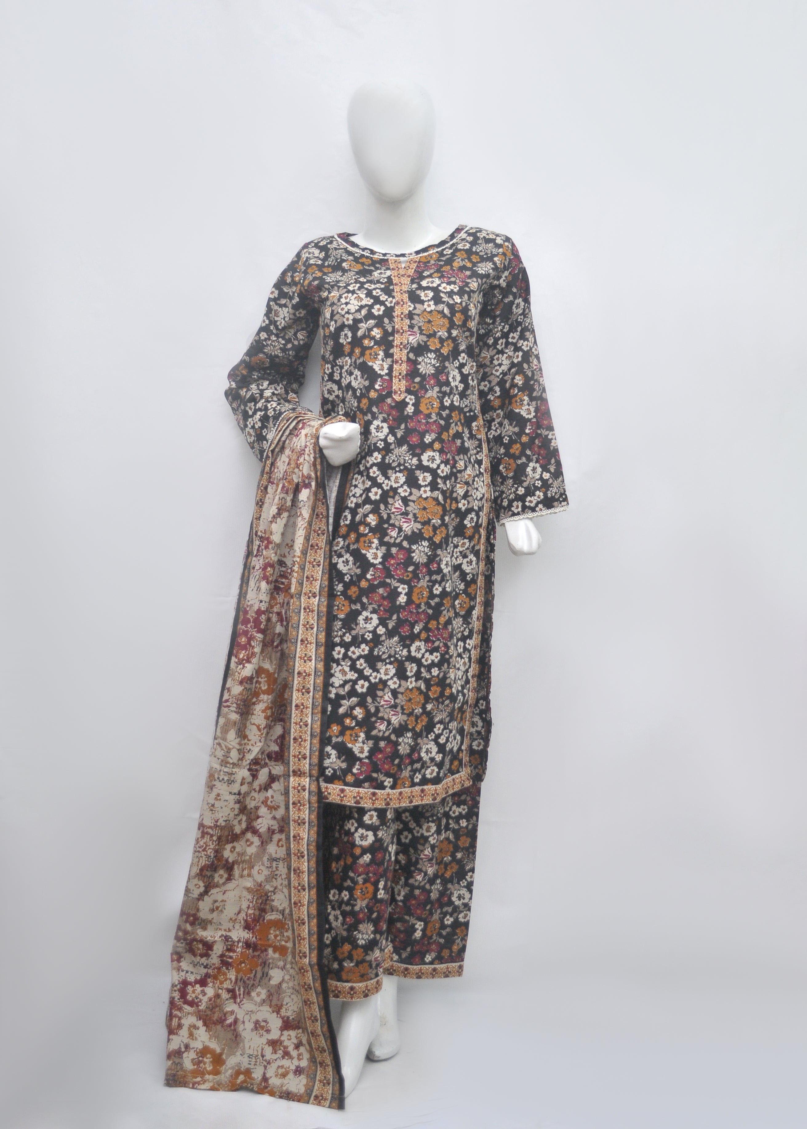 BinSaeed Printed 3pc Kurti - Khaddar