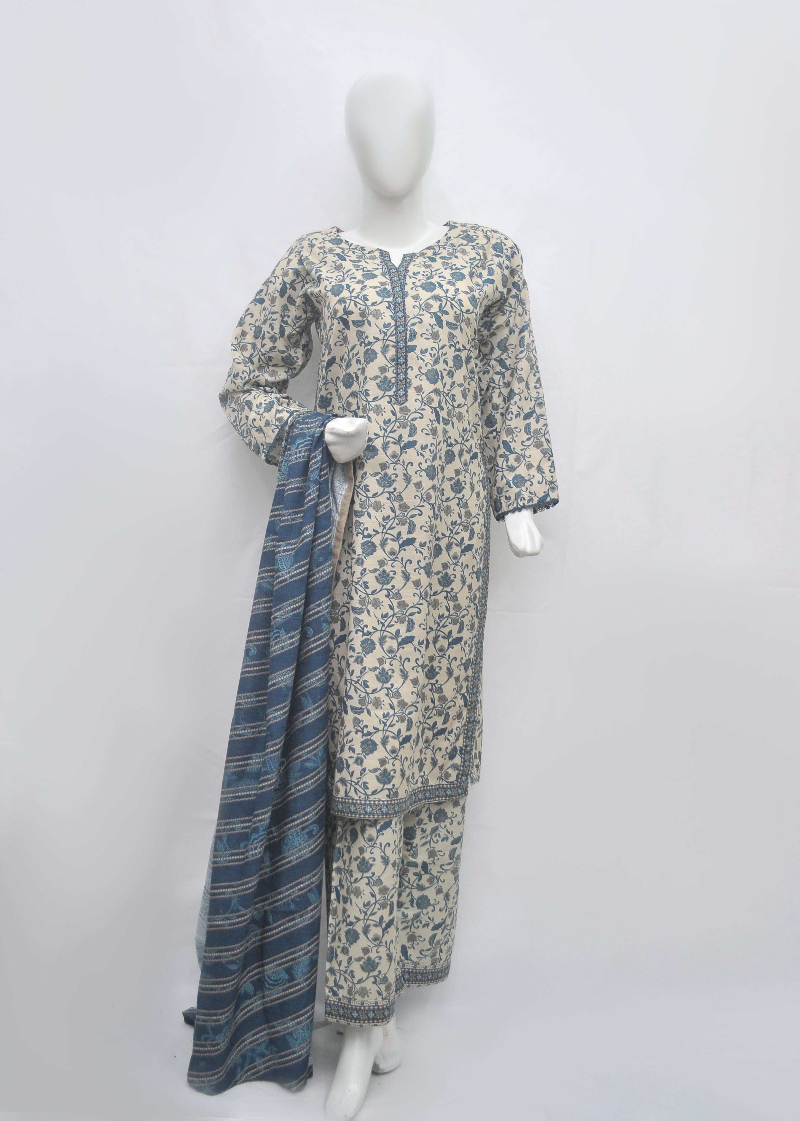 BinSaeed Printed 3pc Kurti - Khaddar