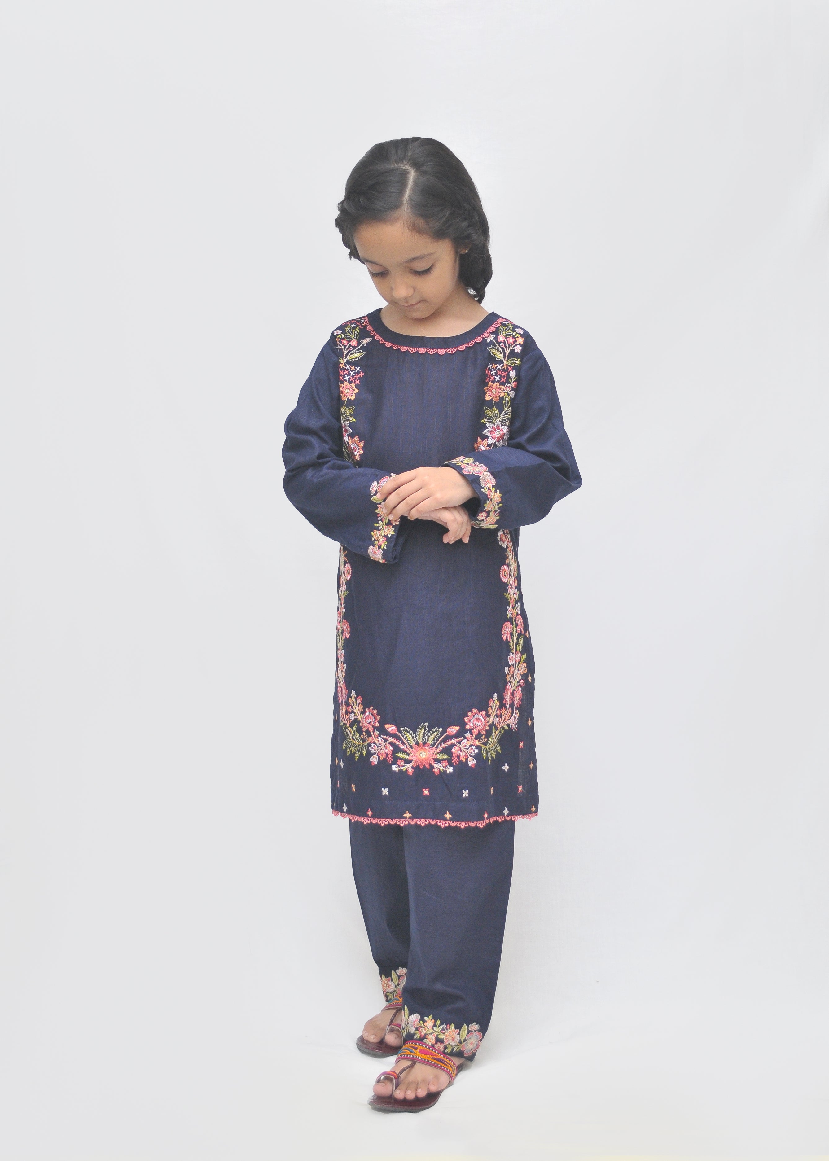 Embroidered Khaddar 2pc - Kids Winter Collection