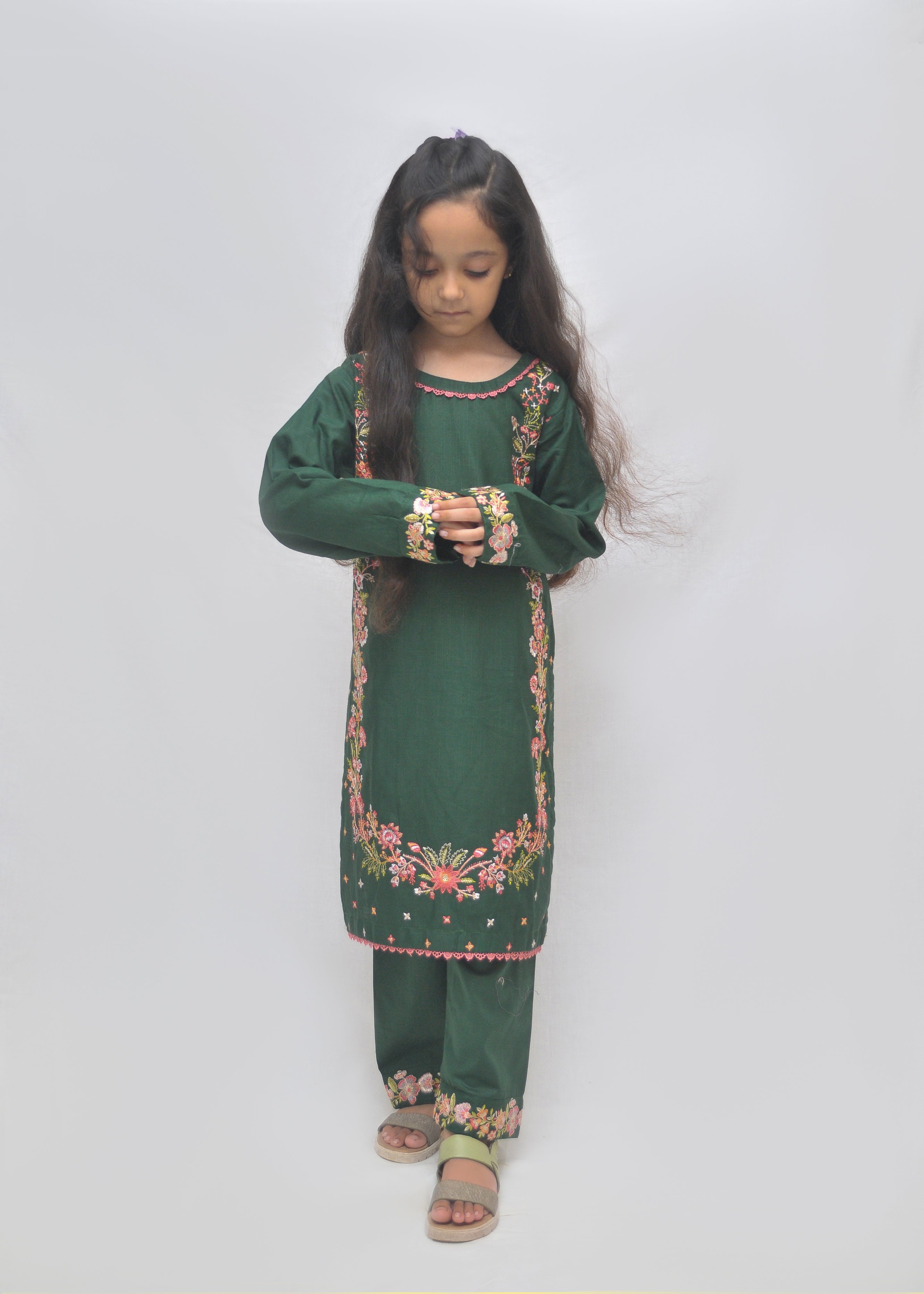Embroidered Khaddar 2pc - Kids Winter Collection