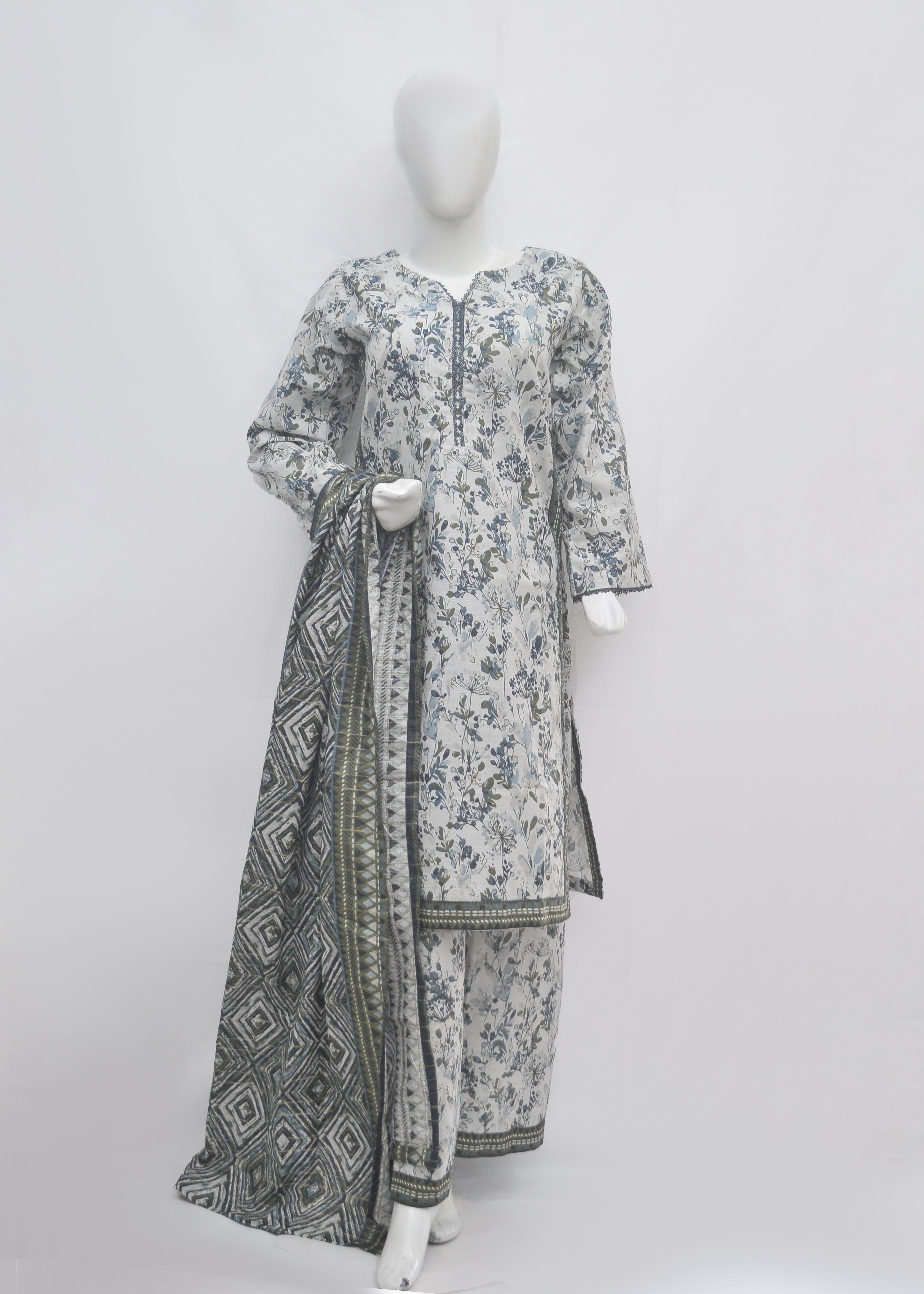 BinSaeed Printed 3pc Kurti - Khaddar
