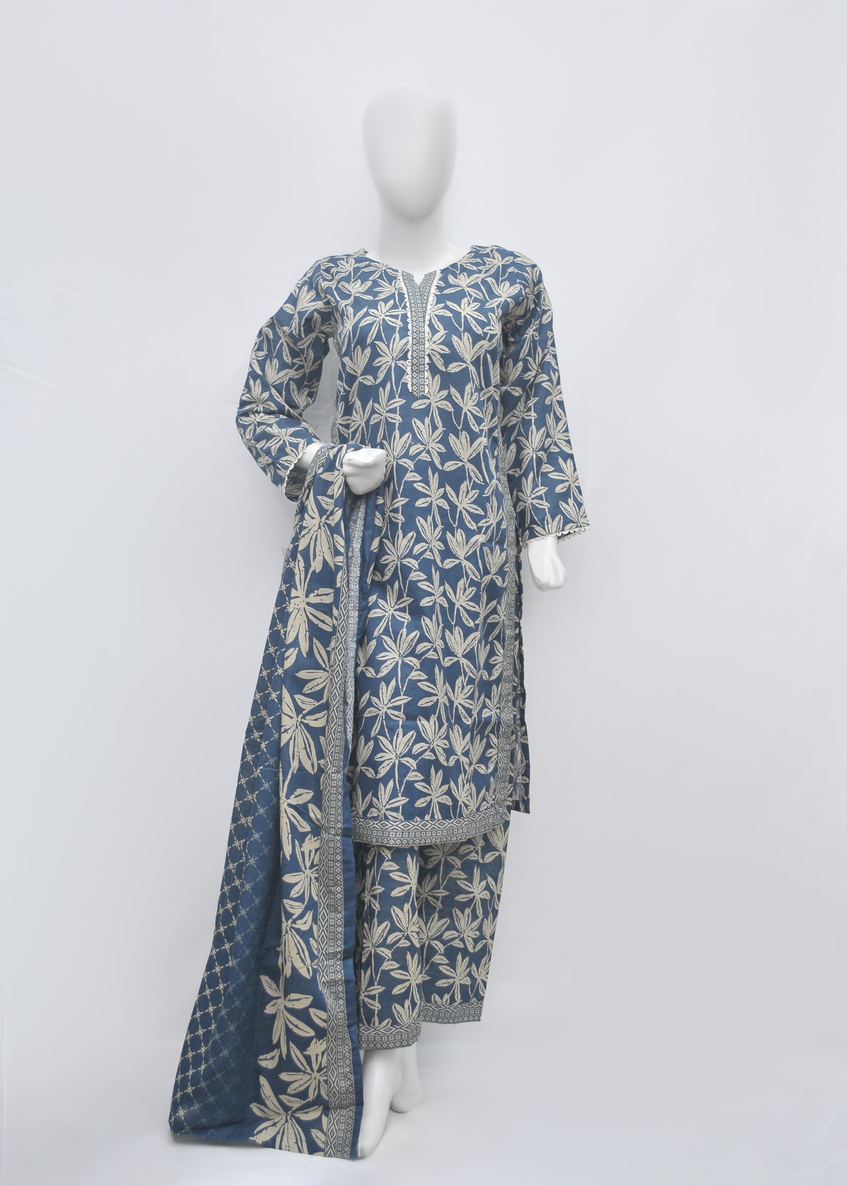 BinSaeed Printed 3pc Kurti - Khaddar