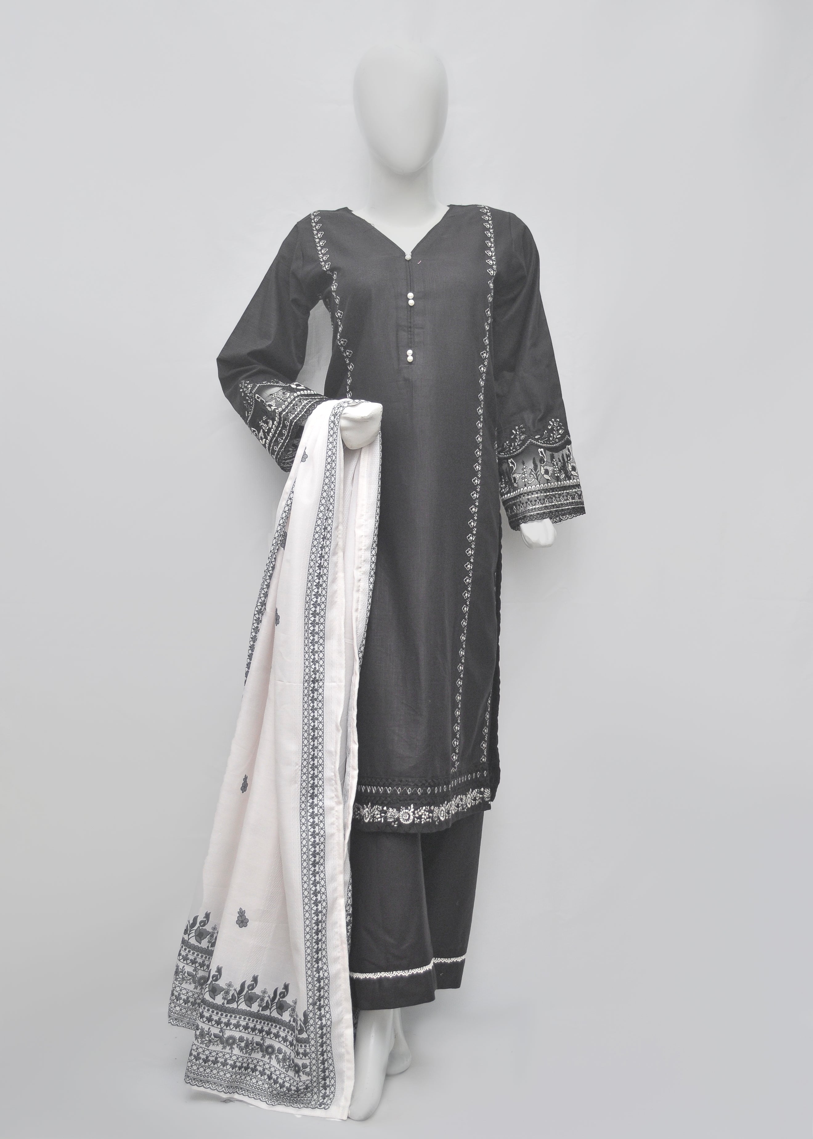 Embroidered Khaddar 3pc - Winter Collection