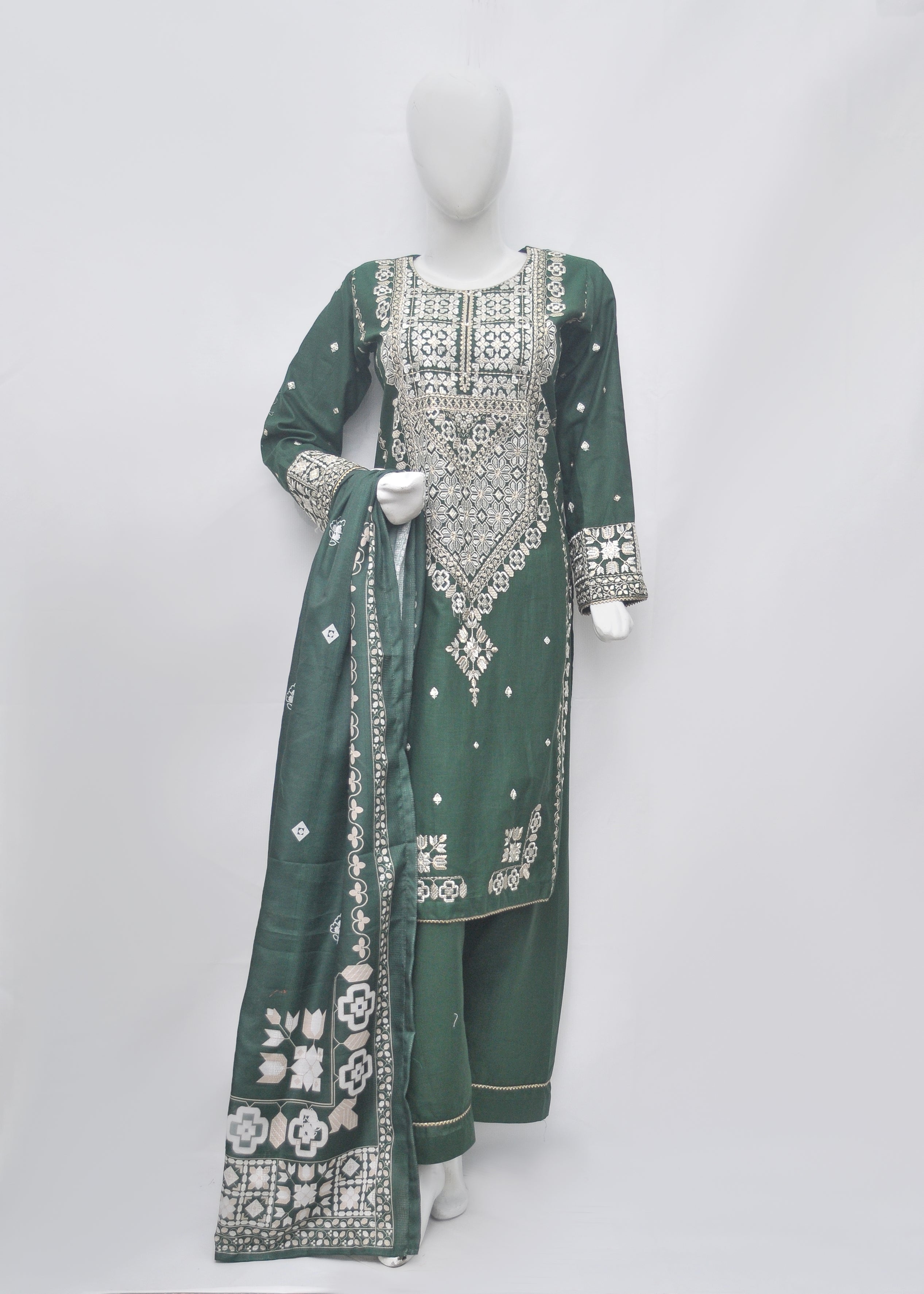 Embroidered Khaddar 3pc - Winter Collection