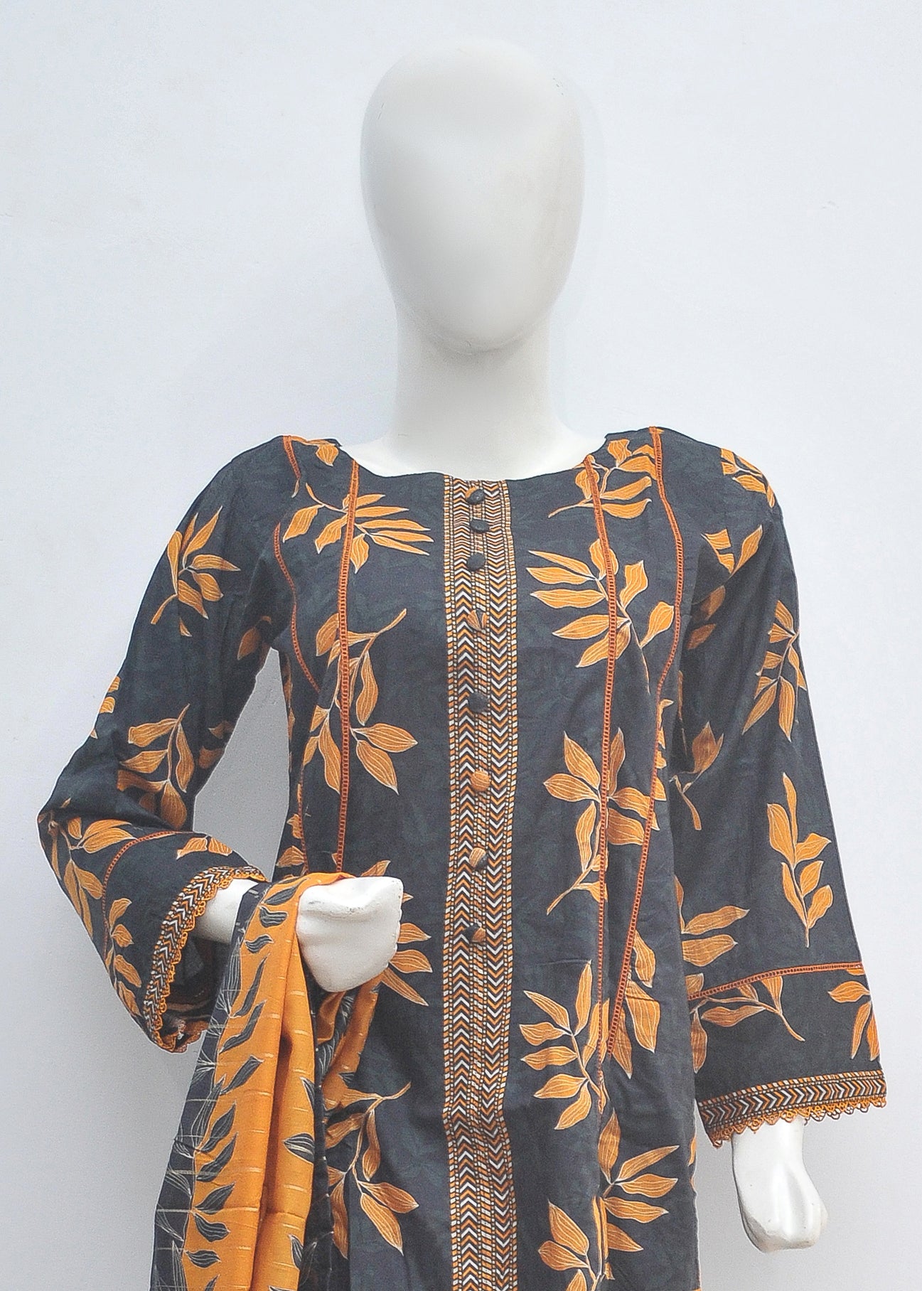 Printed 3pc Frock - BinSaeed Original