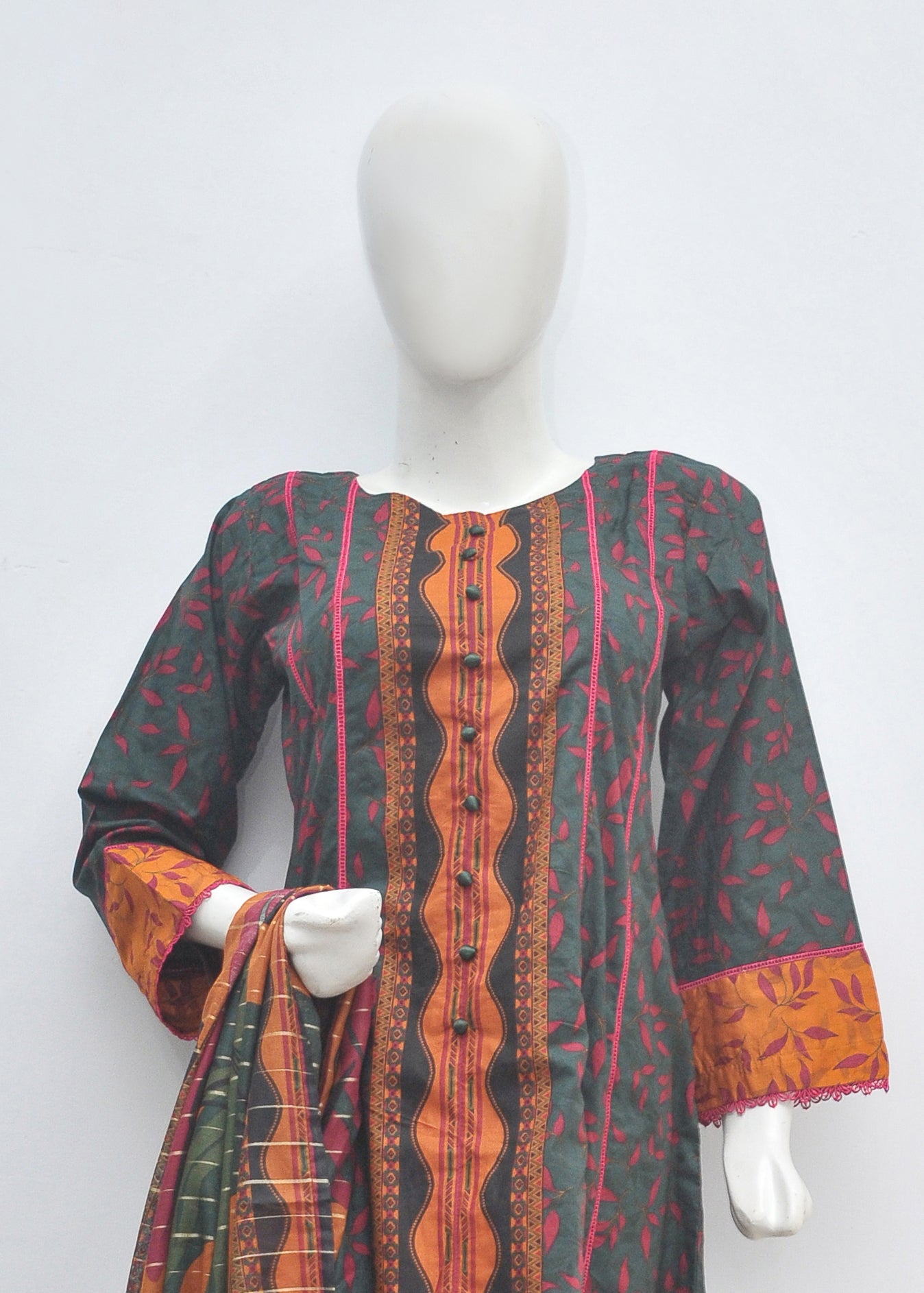 Printed 3pc Frock - BinSaeed Original