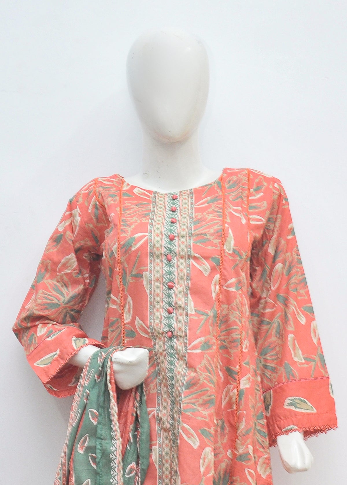 Printed 3pc Frock - BinSaeed Original