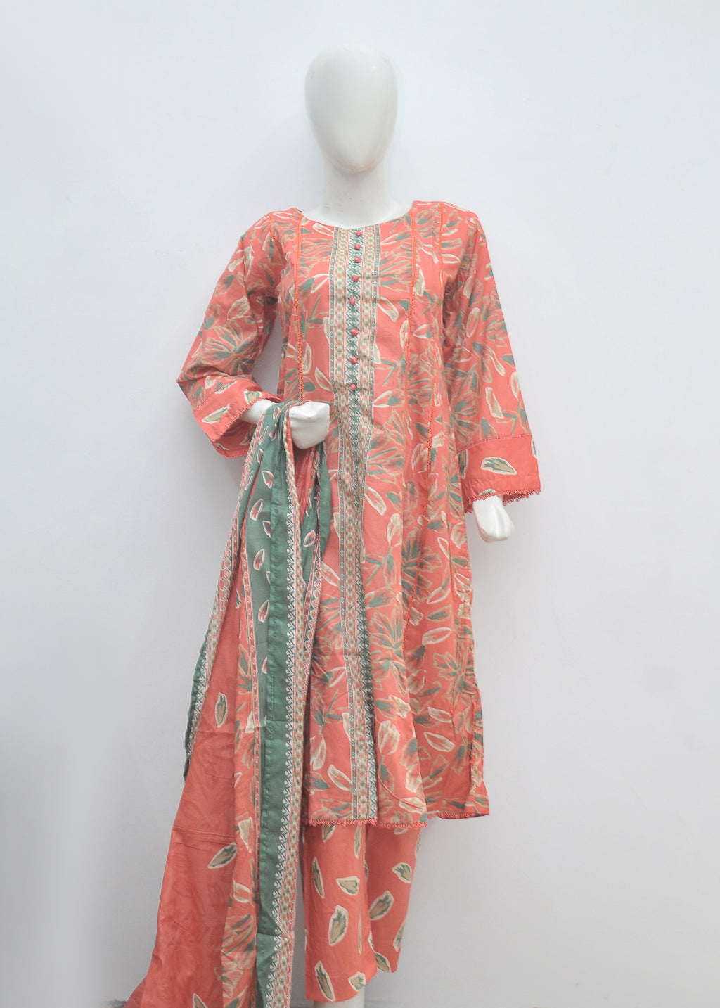 Printed 3pc Frock - BinSaeed Original