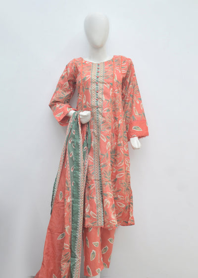 Printed 3pc Frock - BinSaeed Original