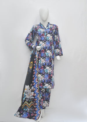 Premium Printed 3pc Khaddar Suit – Winter Collection