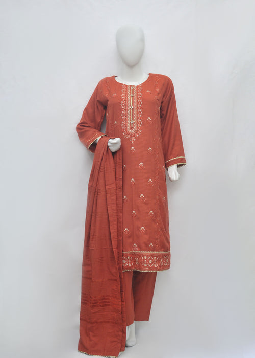 Embroidered Marina 3pc Suit - Winter Collection