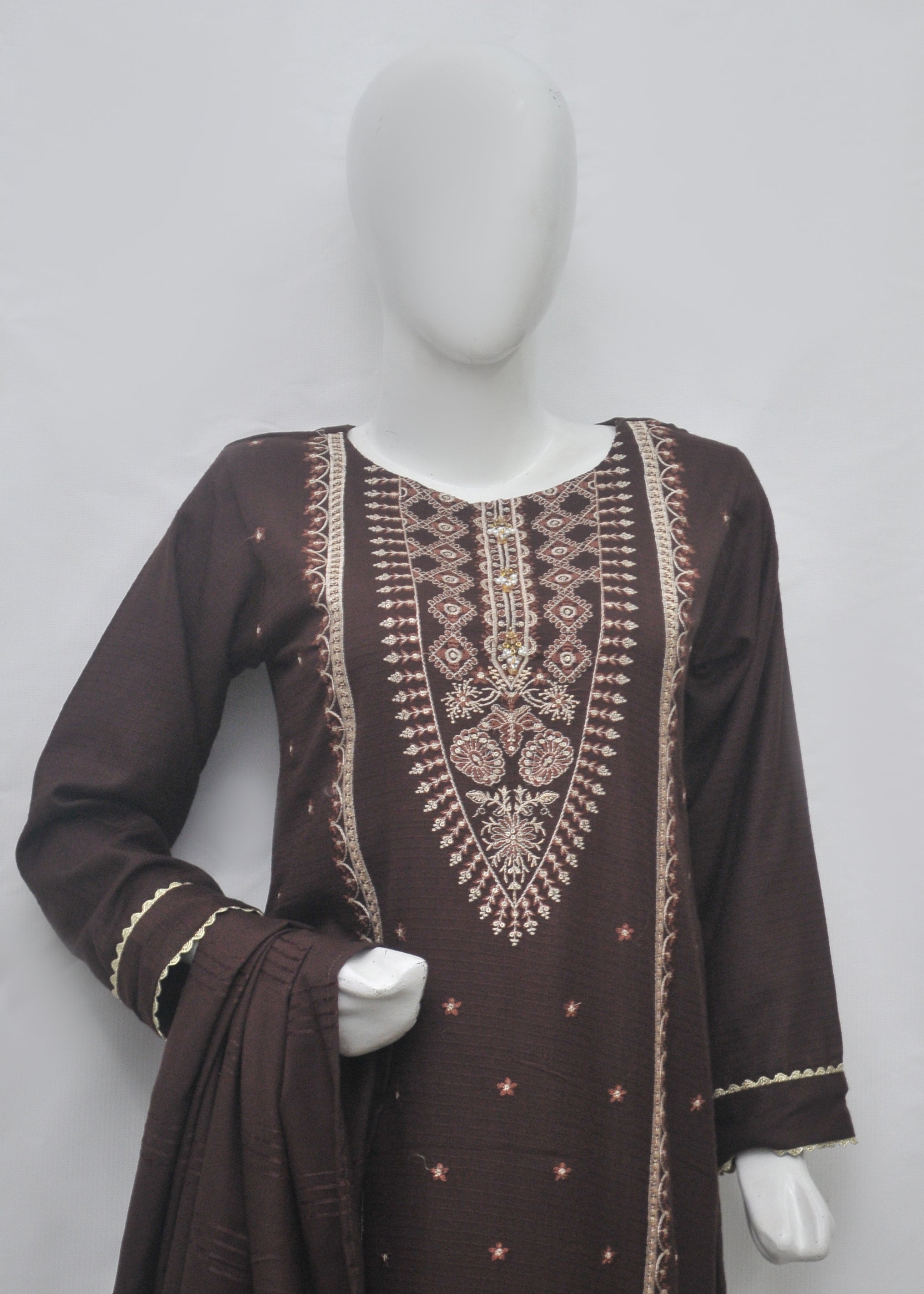 Luxury Embroidery Marina 3pc Suit - Winter Collection