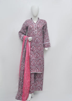 Premium Printed 3pc Khaddar Suit – Winter Collection