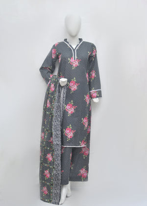 Premium Printed 3pc Khaddar Suit – Winter Collection