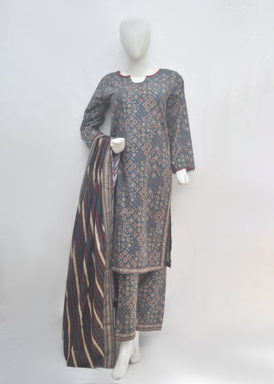 BinSaeed Printed 3pc Kurti - Khaddar
