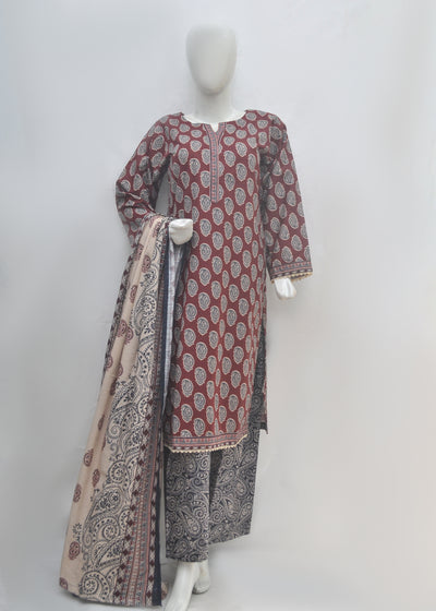 BinSaeed Printed 3pc Kurti - Khaddar