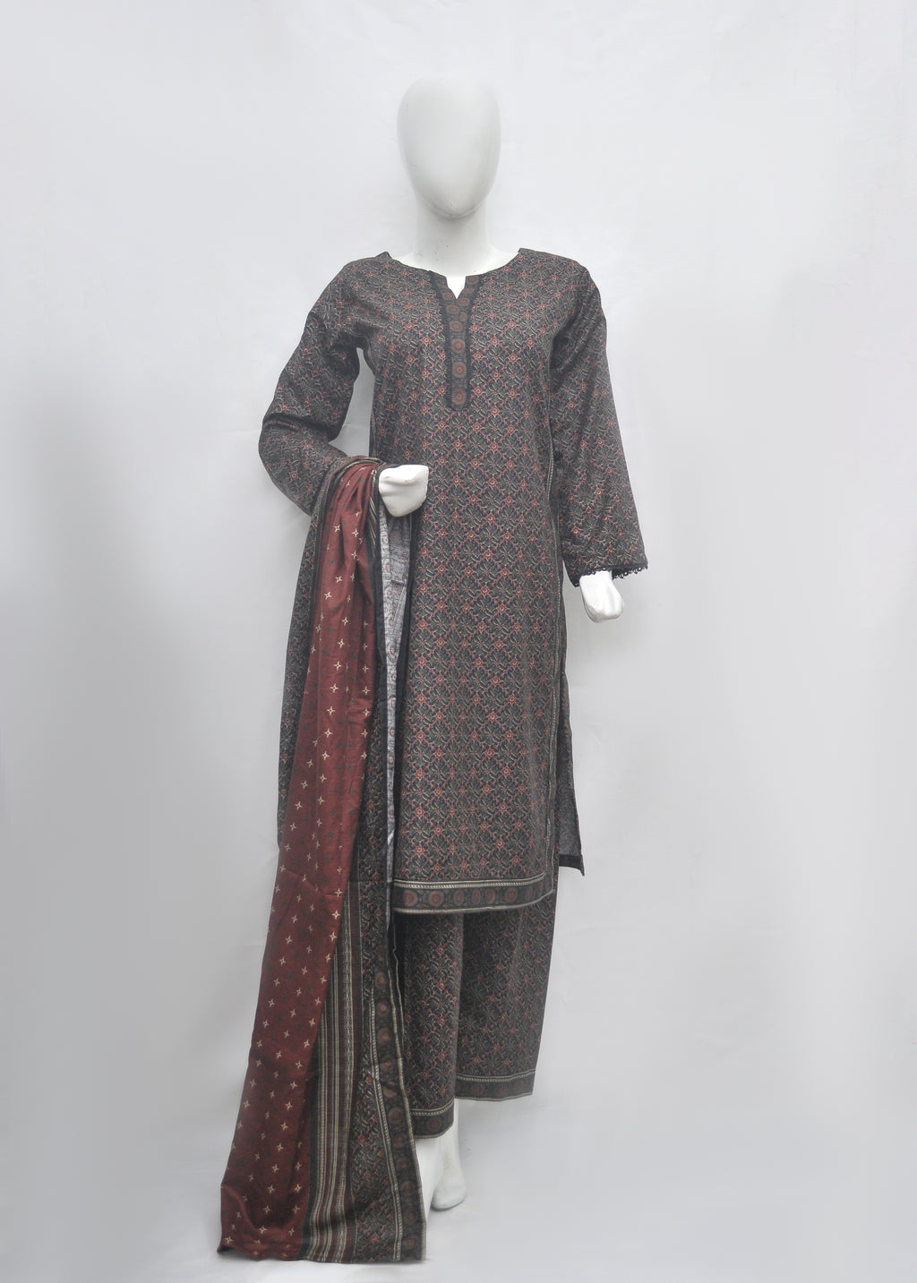 BinSaeed Printed 3pc Kurti - Khaddar