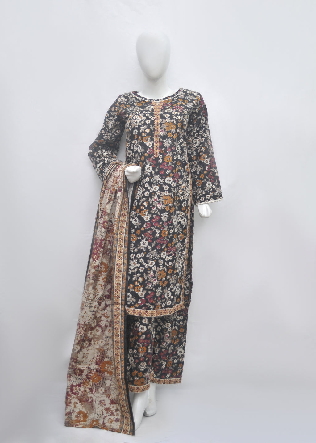 BinSaeed Printed 3pc Kurti - Khaddar