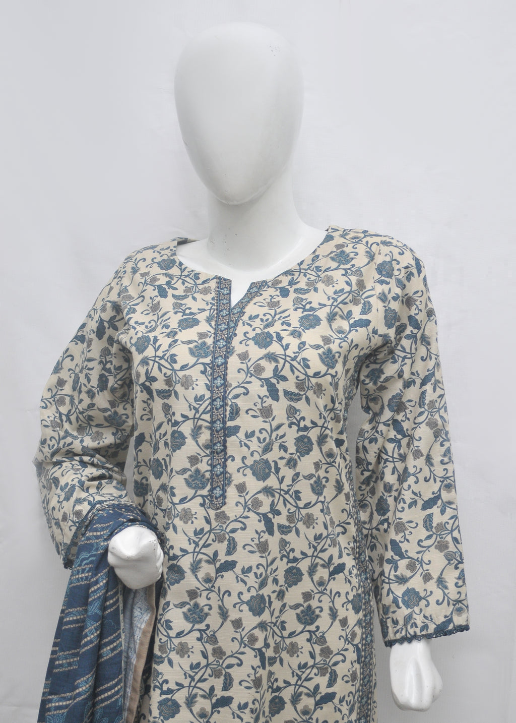 BinSaeed Printed 3pc Kurti - Khaddar