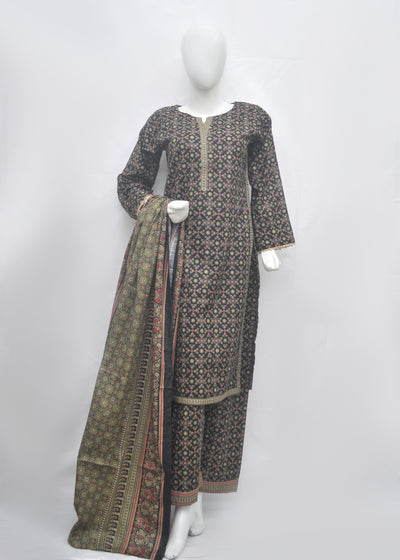 BinSaeed Printed 3pc Kurti - Khaddar