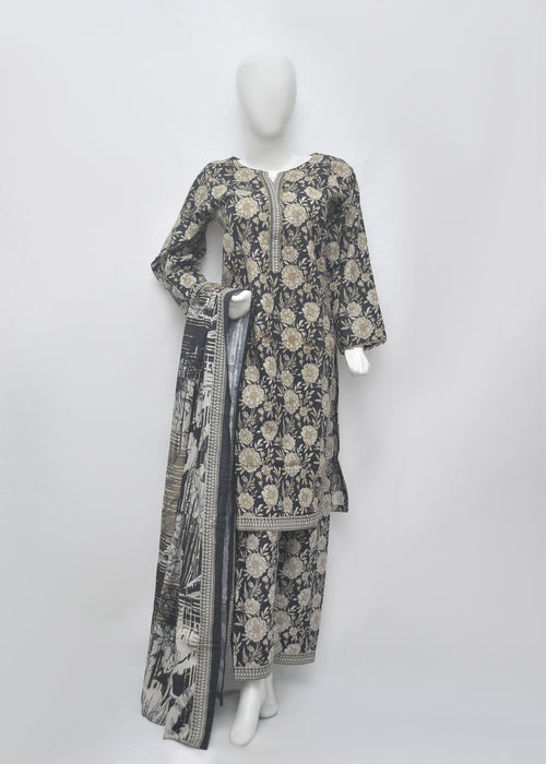 BinSaeed Printed 3pc Kurti - Khaddar
