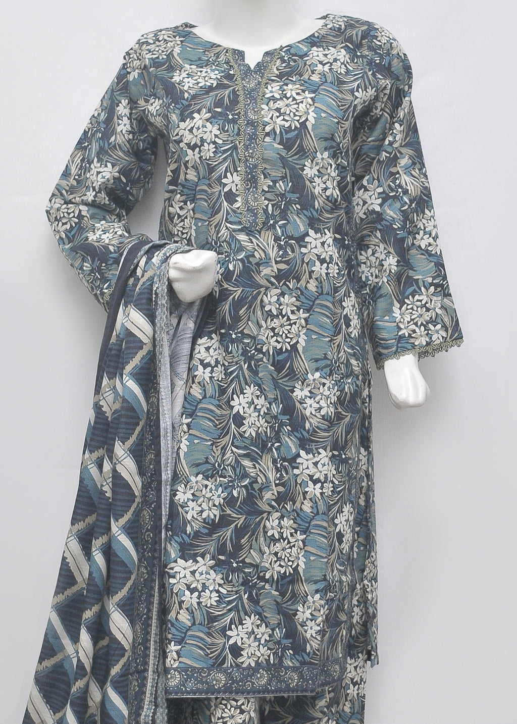 BinSaeed Printed 3pc Kurti - Khaddar