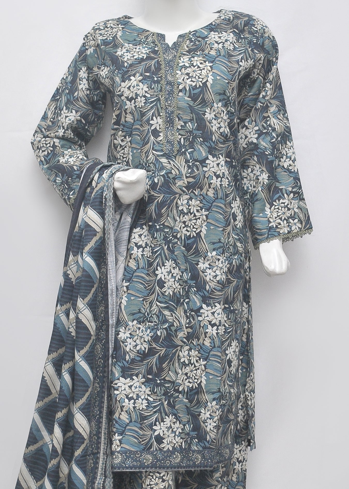 BinSaeed Printed 3pc Kurti - Khaddar