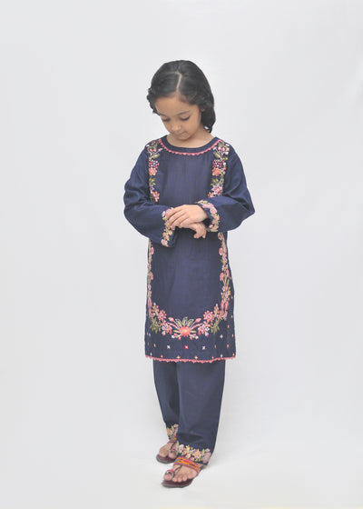 Embroidered Khaddar 2pc - Kids Winter Collection