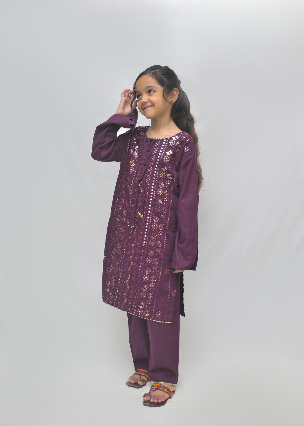 Embroidered Khaddar 2pc - Kids Winter Collection