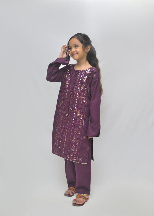 Embroidered Khaddar 2pc - Kids Winter Collection