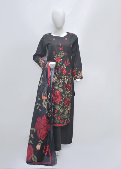 Embroidered Khaddar 3pc - Winter Collection