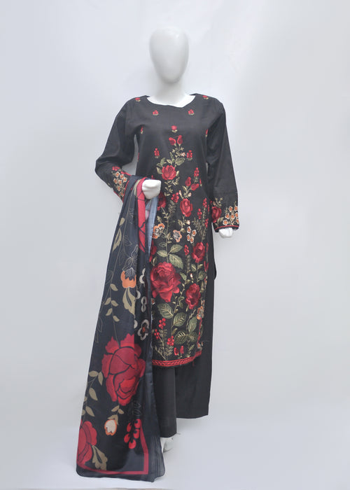 Embroidered Khaddar 3pc - Winter Collection