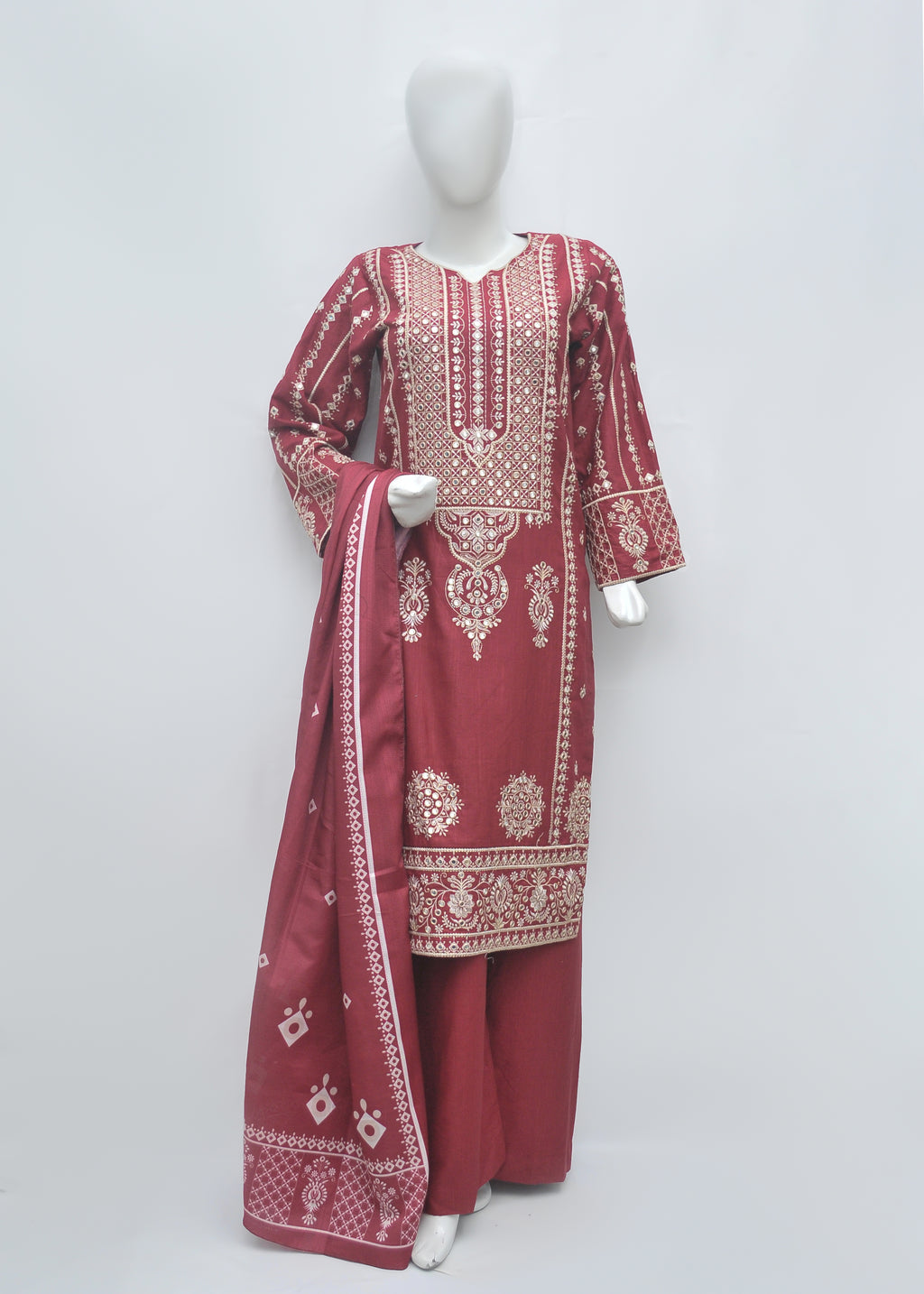 Embroidered Khaddar 3pc - Winter Collection