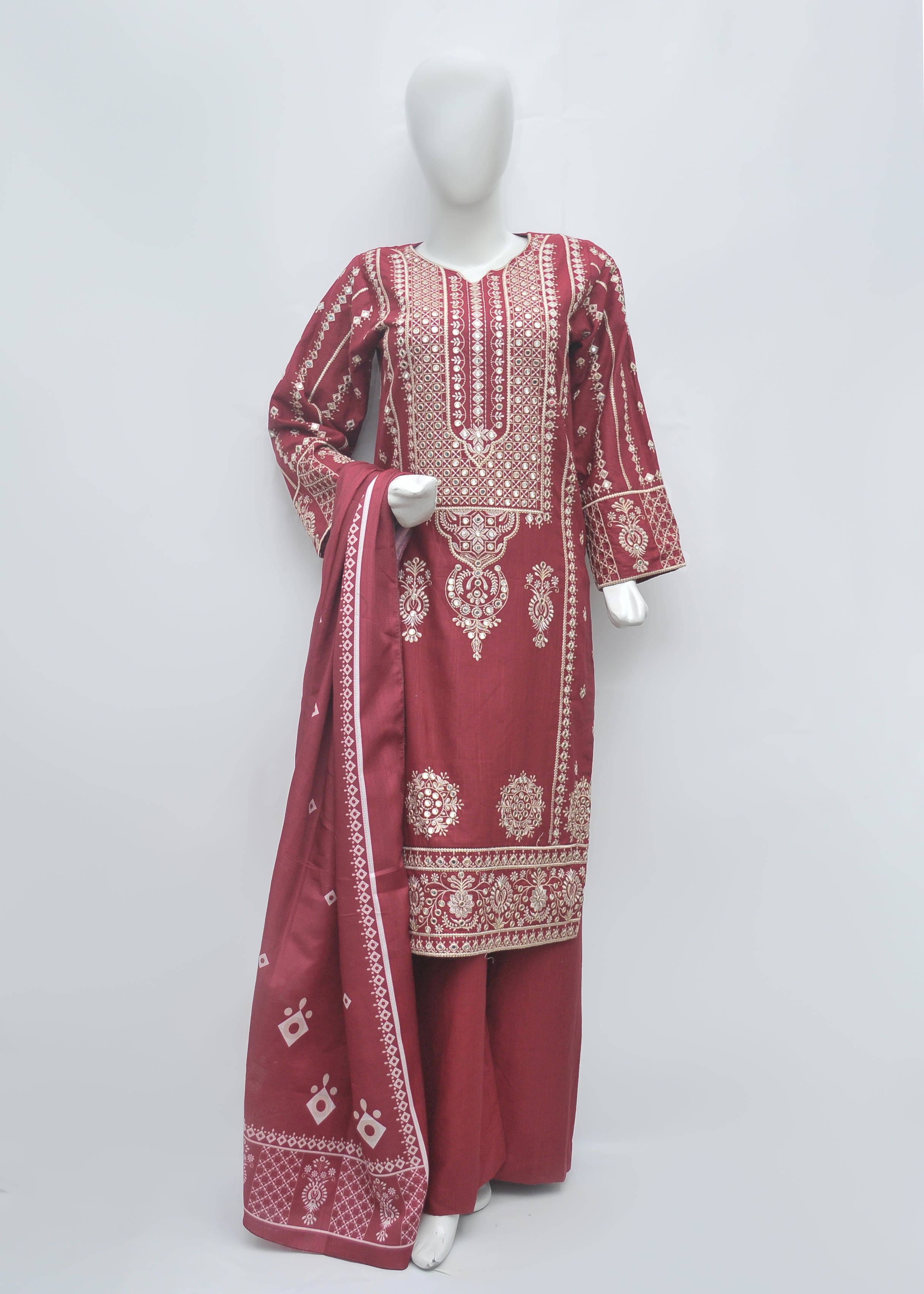 Embroidered Khaddar 3pc - Winter Collection