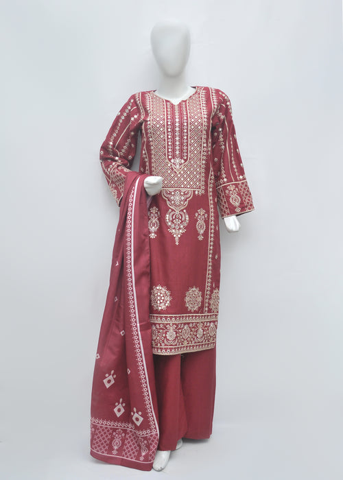 Embroidered Khaddar 3pc - Winter Collection