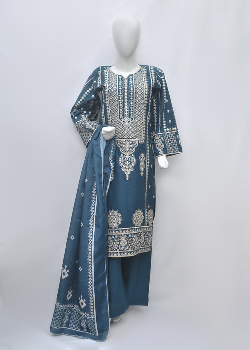 Embroidered Khaddar 3pc - Winter Collection