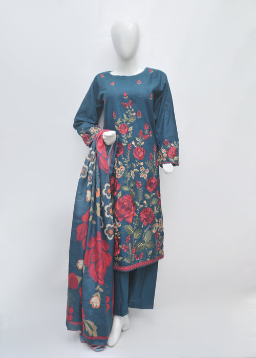 Embroidered Khaddar 3pc - Winter Collection