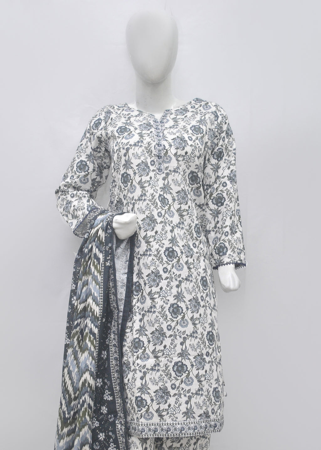 BinSaeed Printed 3pc Kurti - Khaddar