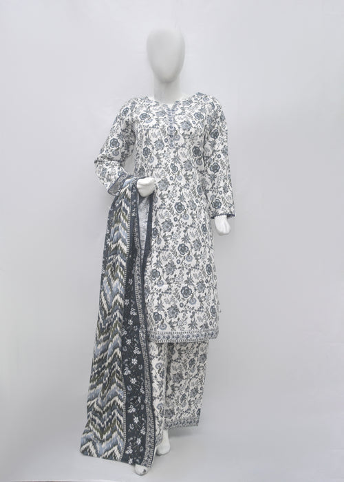 BinSaeed Printed 3pc Kurti - Khaddar
