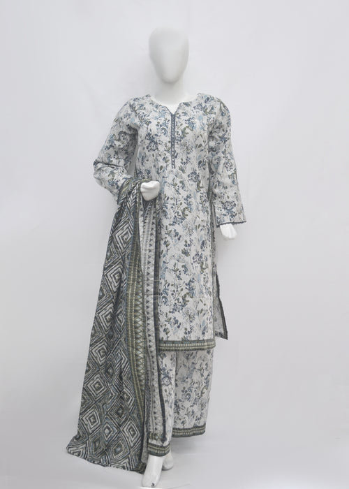 BinSaeed Printed 3pc Kurti - Khaddar