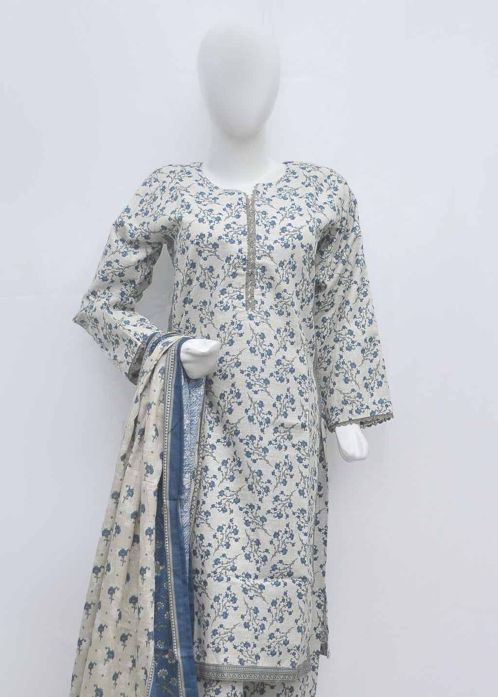 BinSaeed Printed 3pc Kurti - Khaddar