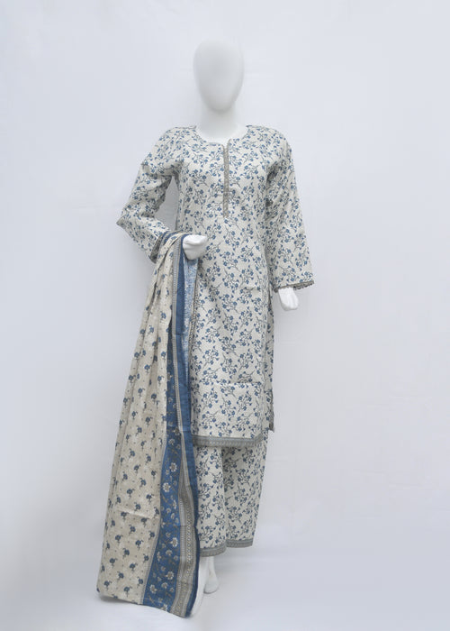 BinSaeed Printed 3pc Kurti - Khaddar