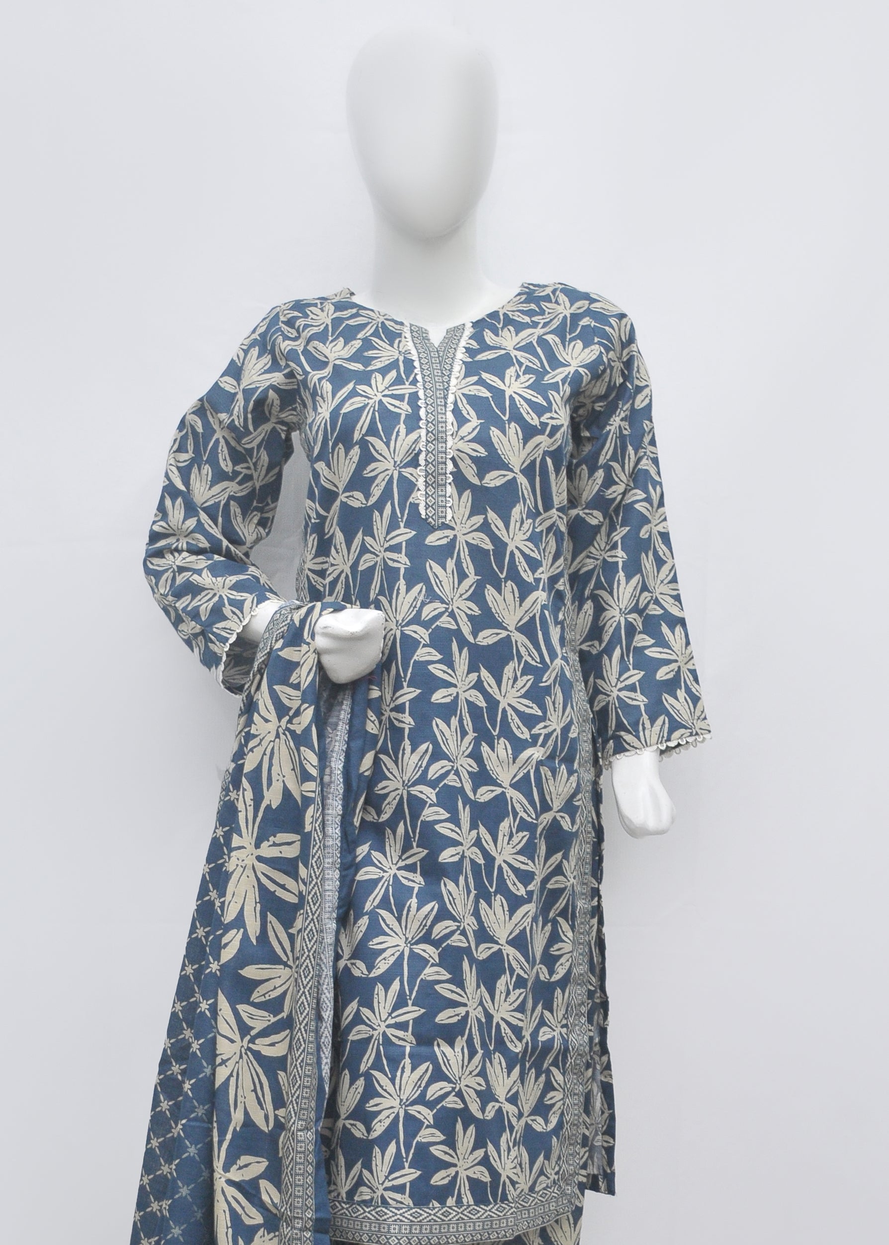 BinSaeed Printed 3pc Kurti - Khaddar