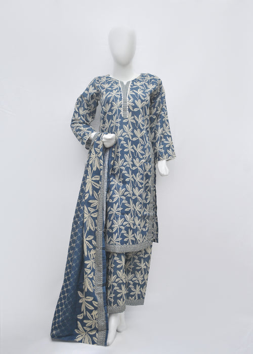 BinSaeed Printed 3pc Kurti - Khaddar