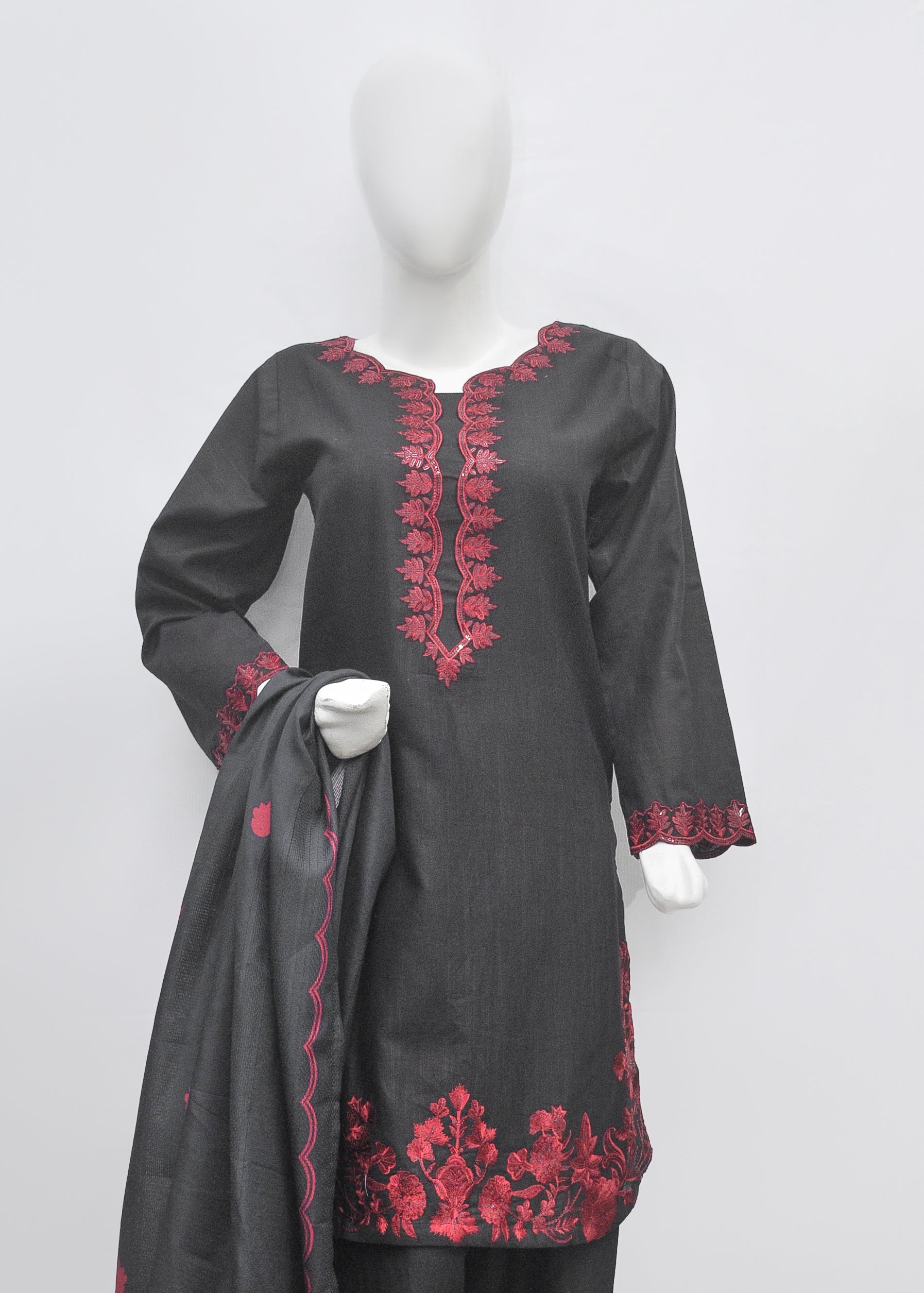 Embroidered Khaddar 3pc - Winter Collection
