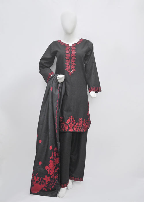Embroidered Khaddar 3pc - Winter Collection