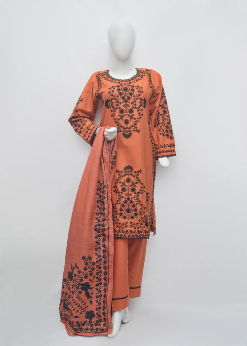Embroidered Khaddar 3pc - Winter Collection