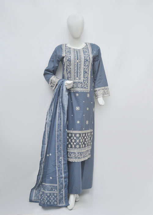 Embroidered Khaddar 3pc - Winter Collection