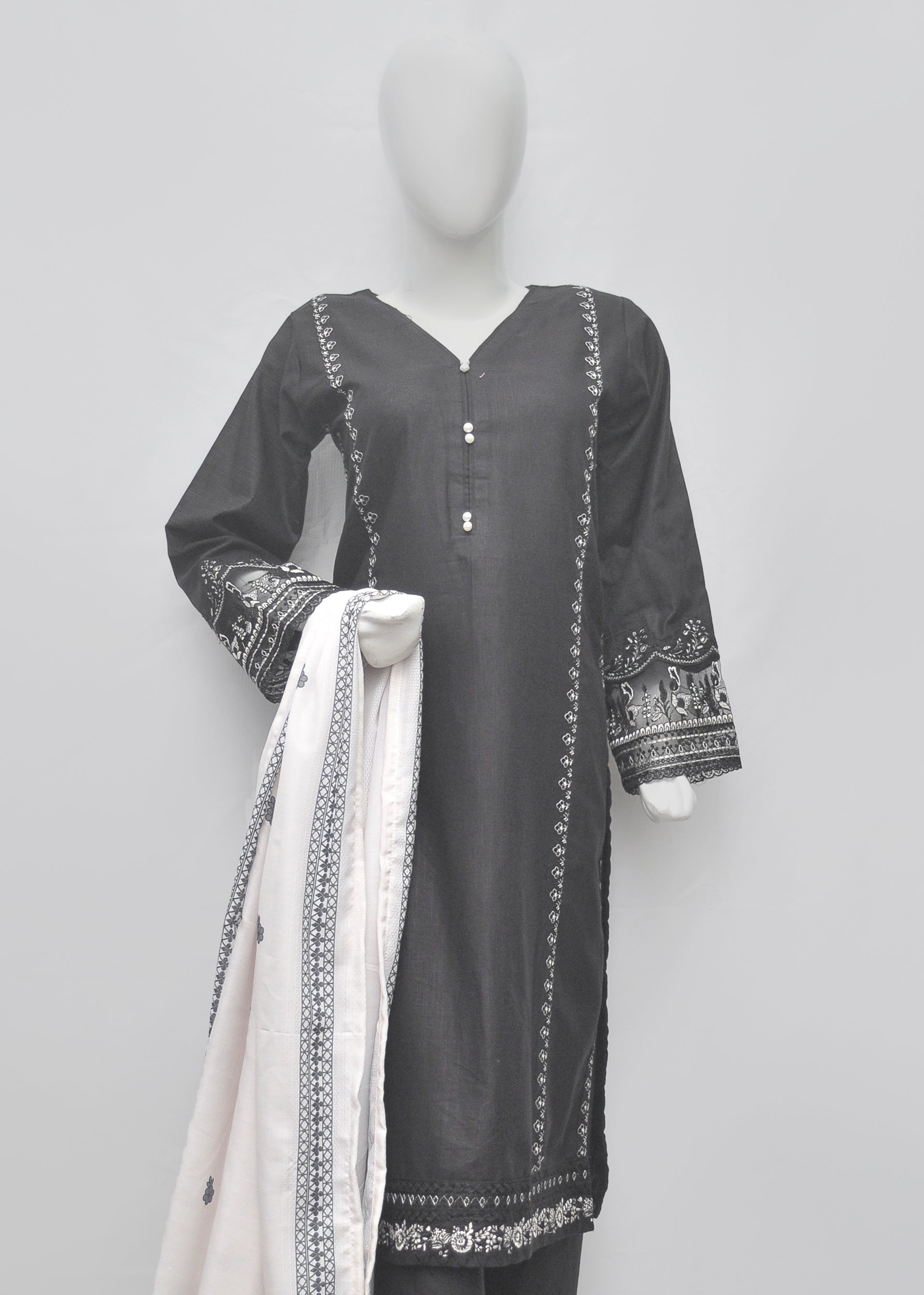 Embroidered Khaddar 3pc - Winter Collection
